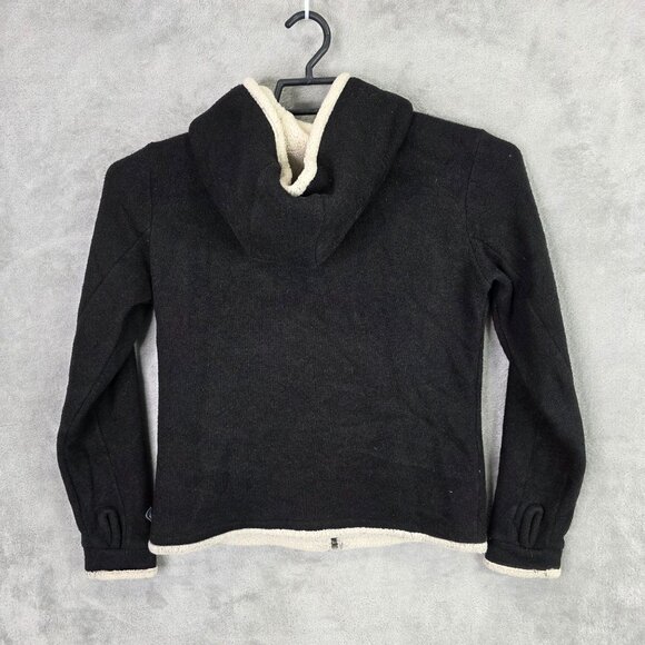 Womens Kuhl Alfpaca Fleece Lined Black & Cream Hoodie Jacket Full Zip Size M - Picture 5 of 9